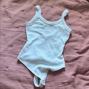 5/$25 Low Back White Ribbed Body Suit